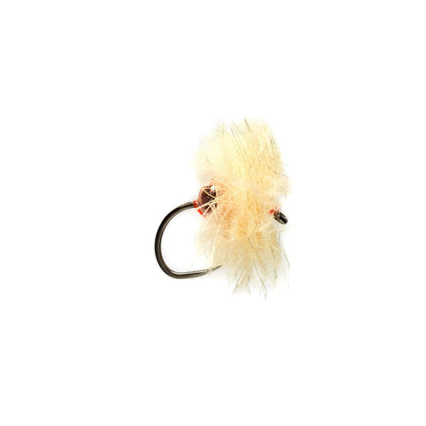 Olsen's Tungsten Taco Egg Fluorescent Peach Barbless